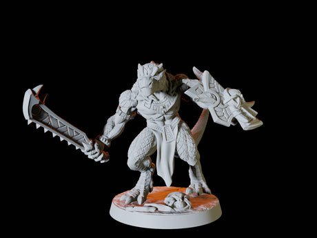Lizardfolk Army - Six Soldiers Miniature for Dungeons and Dragons, Pathfinder or other TTRPGs