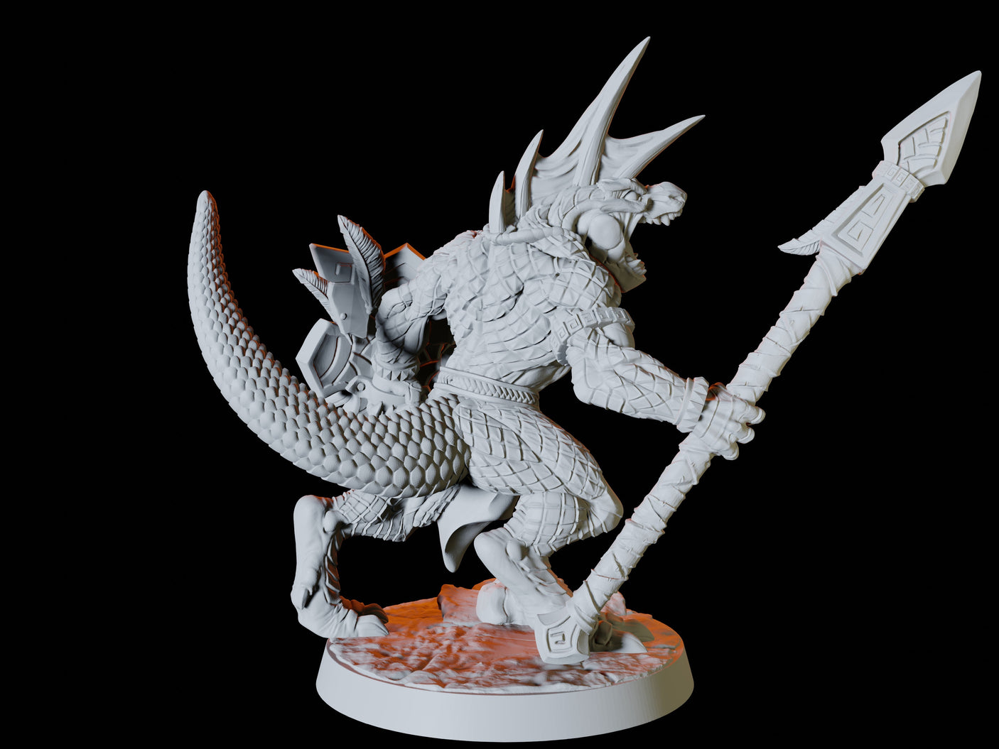 Lizardfolk Army - Six Soldiers Miniature for Dungeons and Dragons, Pathfinder or other TTRPGs