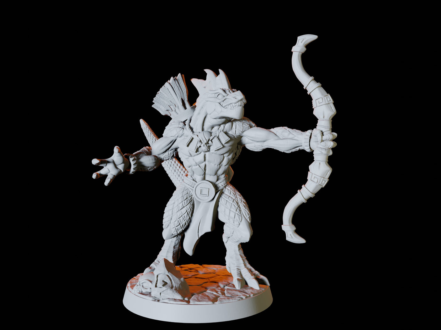 Lizardfolk Army - Six Soldiers Miniature for Dungeons and Dragons, Pathfinder or other TTRPGs
