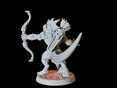 Lizardfolk Army - Six Soldiers Miniature for Dungeons and Dragons, Pathfinder or other TTRPGs