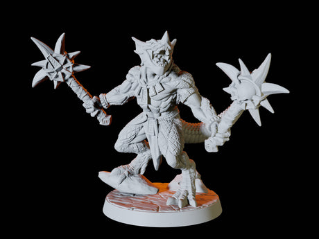 Lizardfolk Army - Six Soldiers Miniature for Dungeons and Dragons, Pathfinder or other TTRPGs