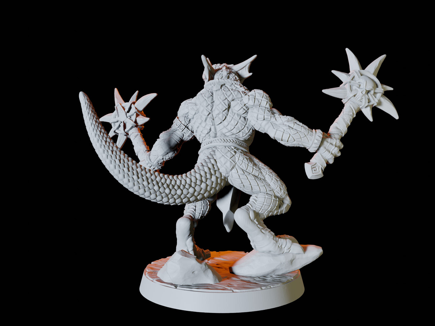 Lizardfolk Army - Six Soldiers Miniature for Dungeons and Dragons, Pathfinder or other TTRPGs