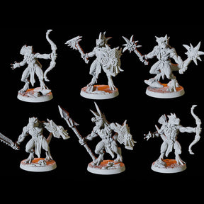 Lizardfolk Army - Six Soldiers Miniature for Dungeons and Dragons, Pathfinder or other TTRPGs