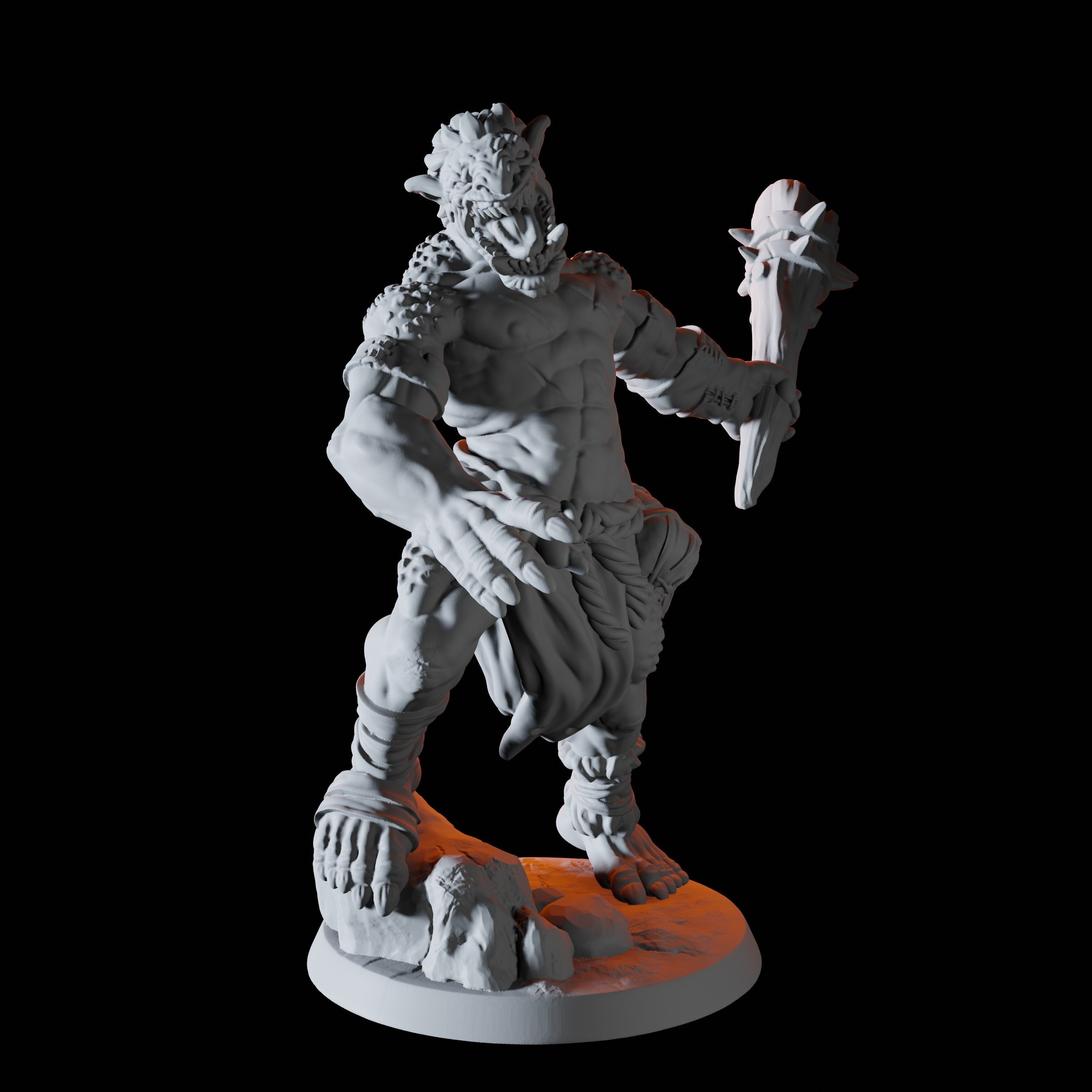 Lizardfolk Barbarian Miniature for Dungeons and Dragons - Myth Forged