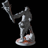 Lizardfolk Barbarian Miniature for Dungeons and Dragons, Pathfinder or other TTRPGs