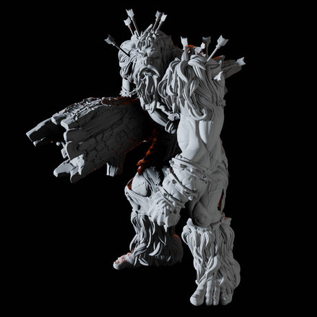 Log Throwing Giant Miniature for Dungeons and Dragons, Pathfinder or other TTRPGs