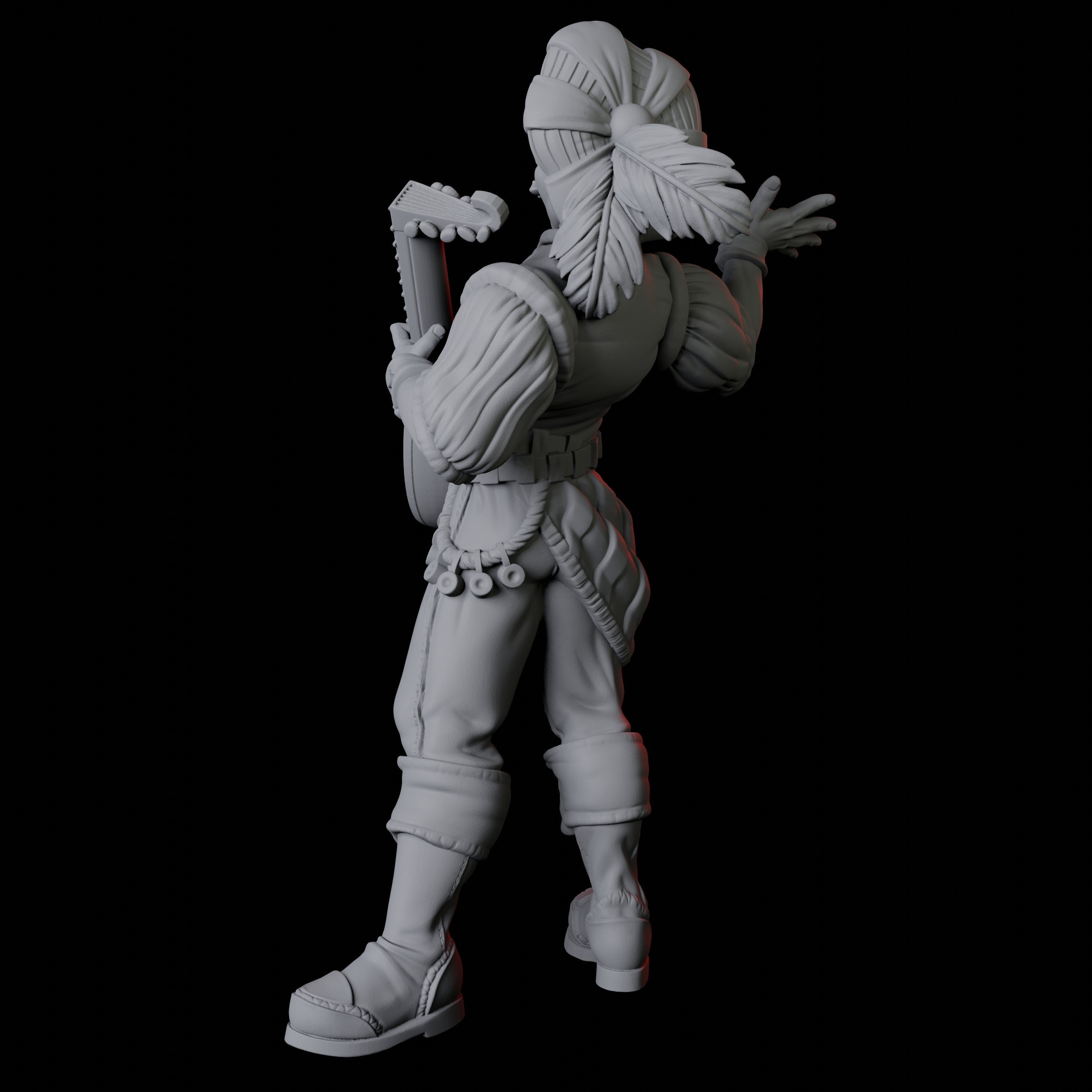 Lute Bard Miniature for Dungeons and Dragons