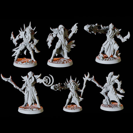 Mind Flayer Army - Six Soldiers Miniature for Dungeons and Dragons, Pathfinder or other TTRPGs