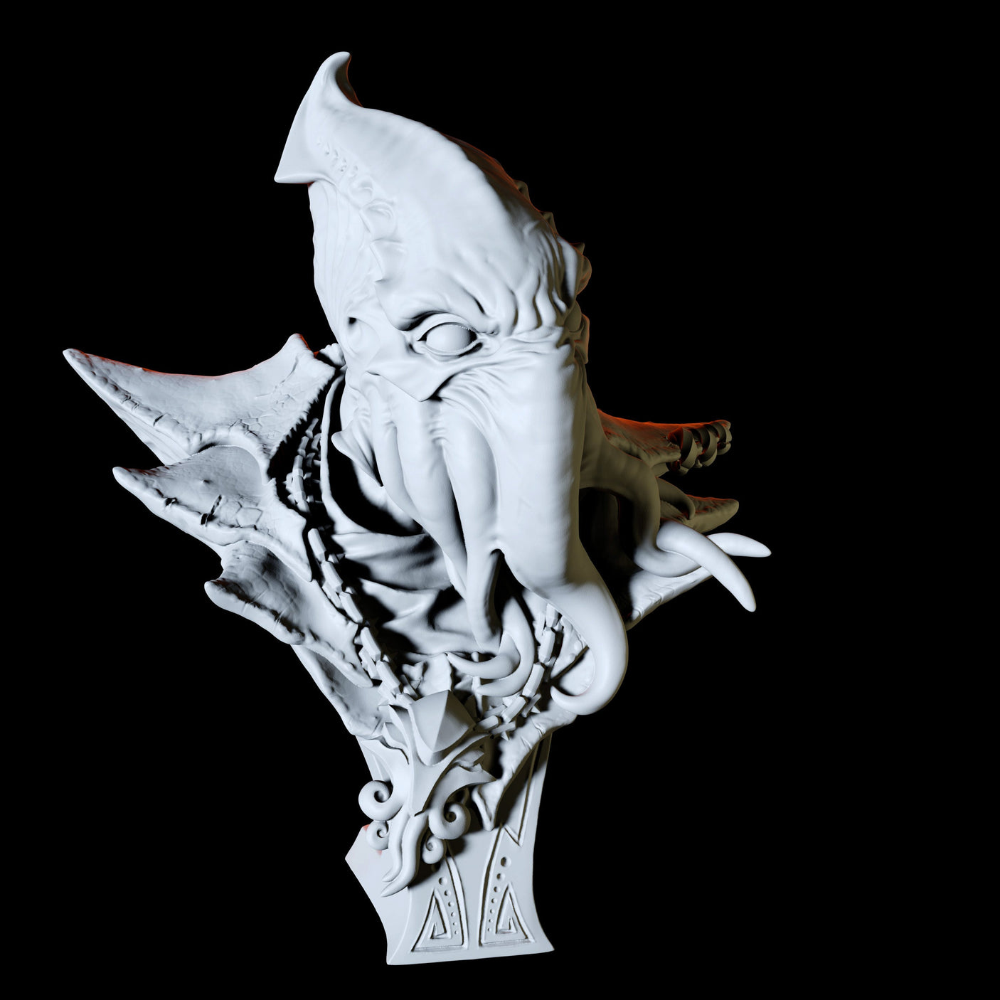 Mind Flayer Bust Miniature for Dungeons and Dragons, Pathfinder or other TTRPGs