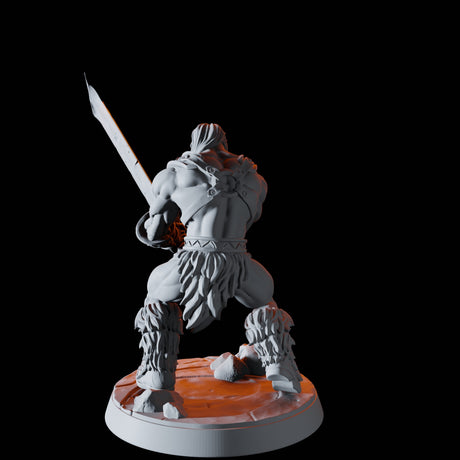 Mountain Barbarian A Miniature for Dungeons and Dragons, Pathfinder or other TTRPGs