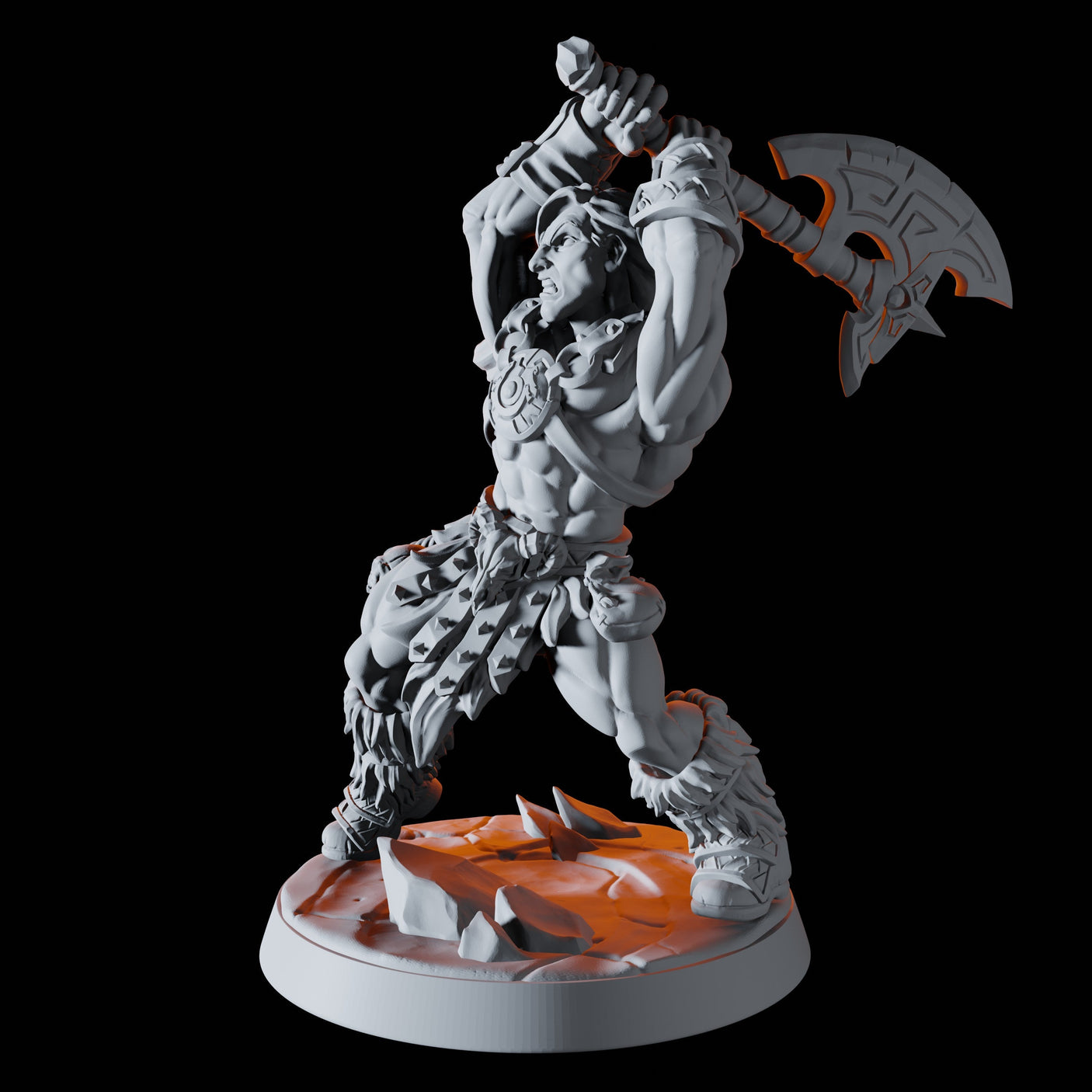 Mountain Barbarian B Miniature for Dungeons and Dragons, Pathfinder or other TTRPGs