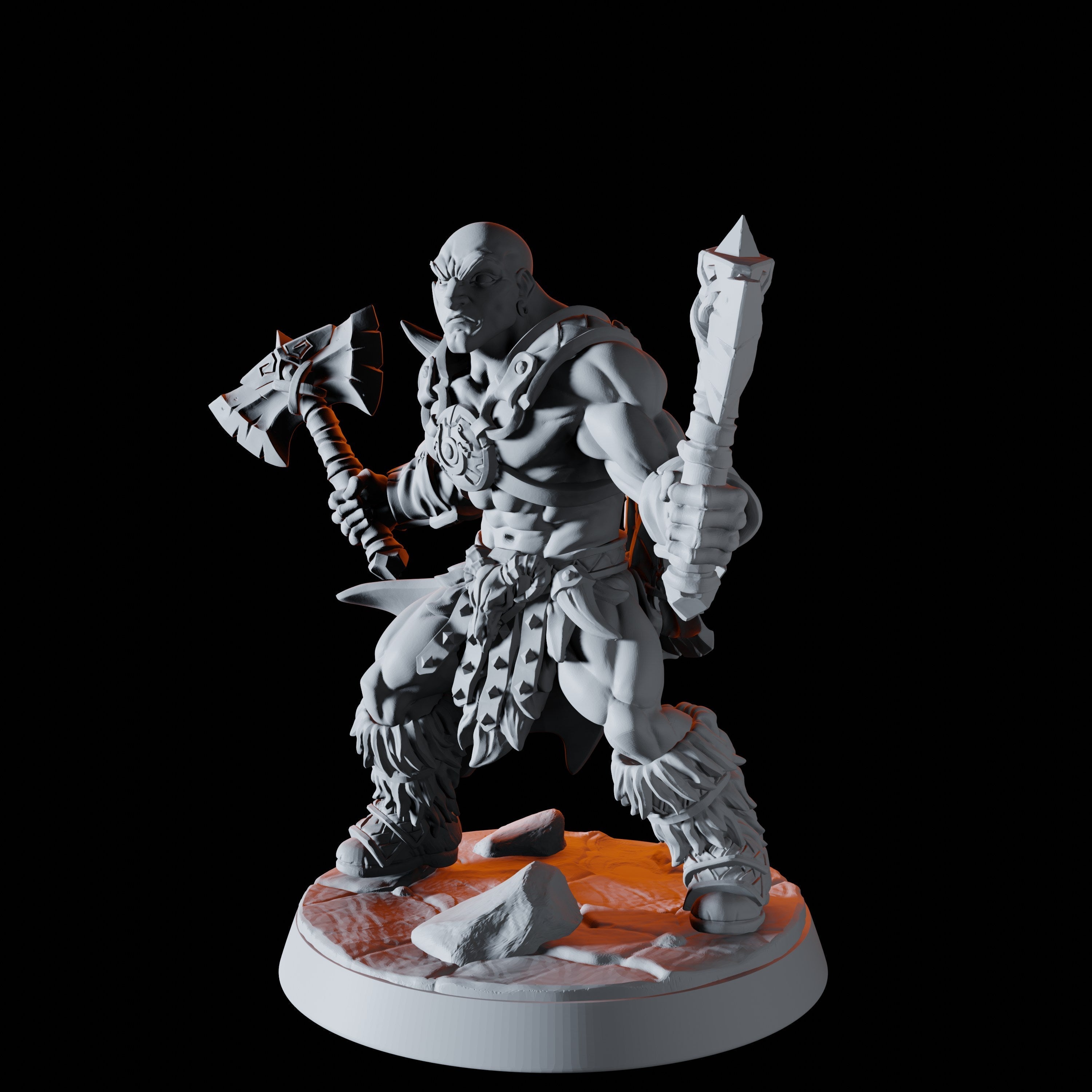 Human Barbarian Miniature for Dungeons and Dragons - Myth Forged