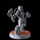 Mountain Barbarian F Miniature for Dungeons and Dragons, Pathfinder or other TTRPGs