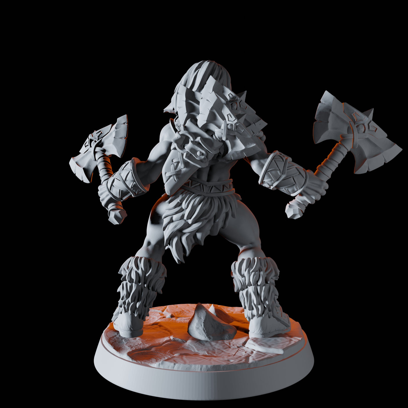 Mountain Barbarian F Miniature for Dungeons and Dragons, Pathfinder or other TTRPGs