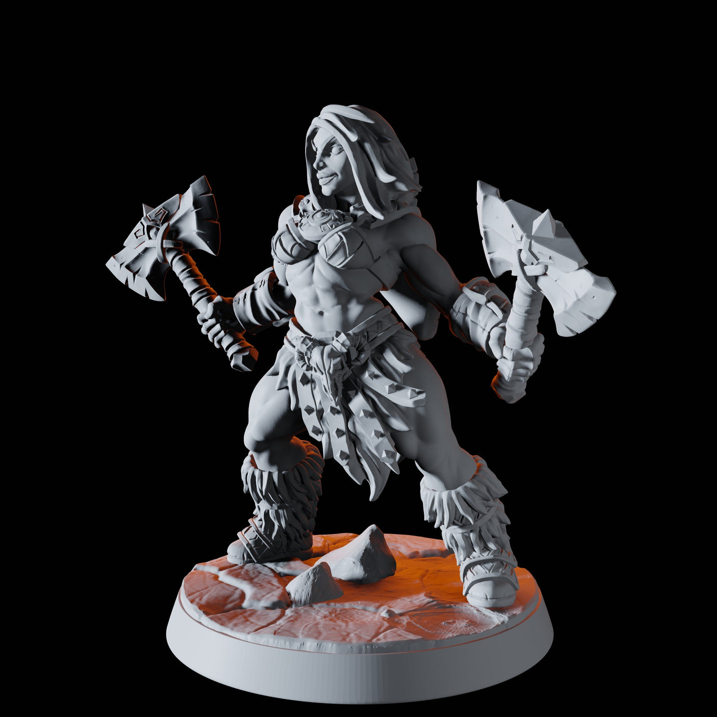 Mountain Barbarian F Miniature for Dungeons and Dragons, Pathfinder or other TTRPGs