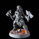 Mountain Barbarian F Miniature for Dungeons and Dragons, Pathfinder or other TTRPGs