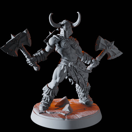 Mountain Barbarian F Miniature for Dungeons and Dragons, Pathfinder or other TTRPGs