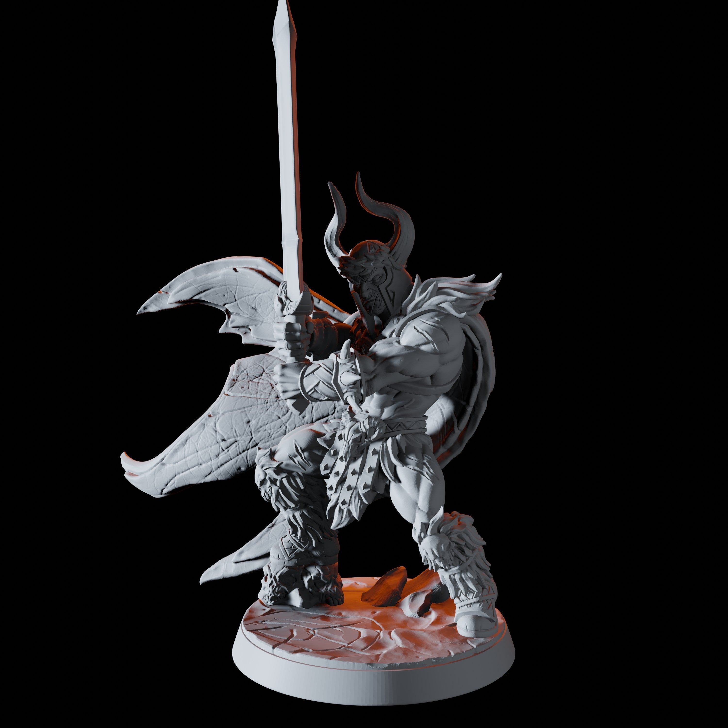 Human Barbarian Leader Miniature for Dungeons and Dragons - Myth Forged
