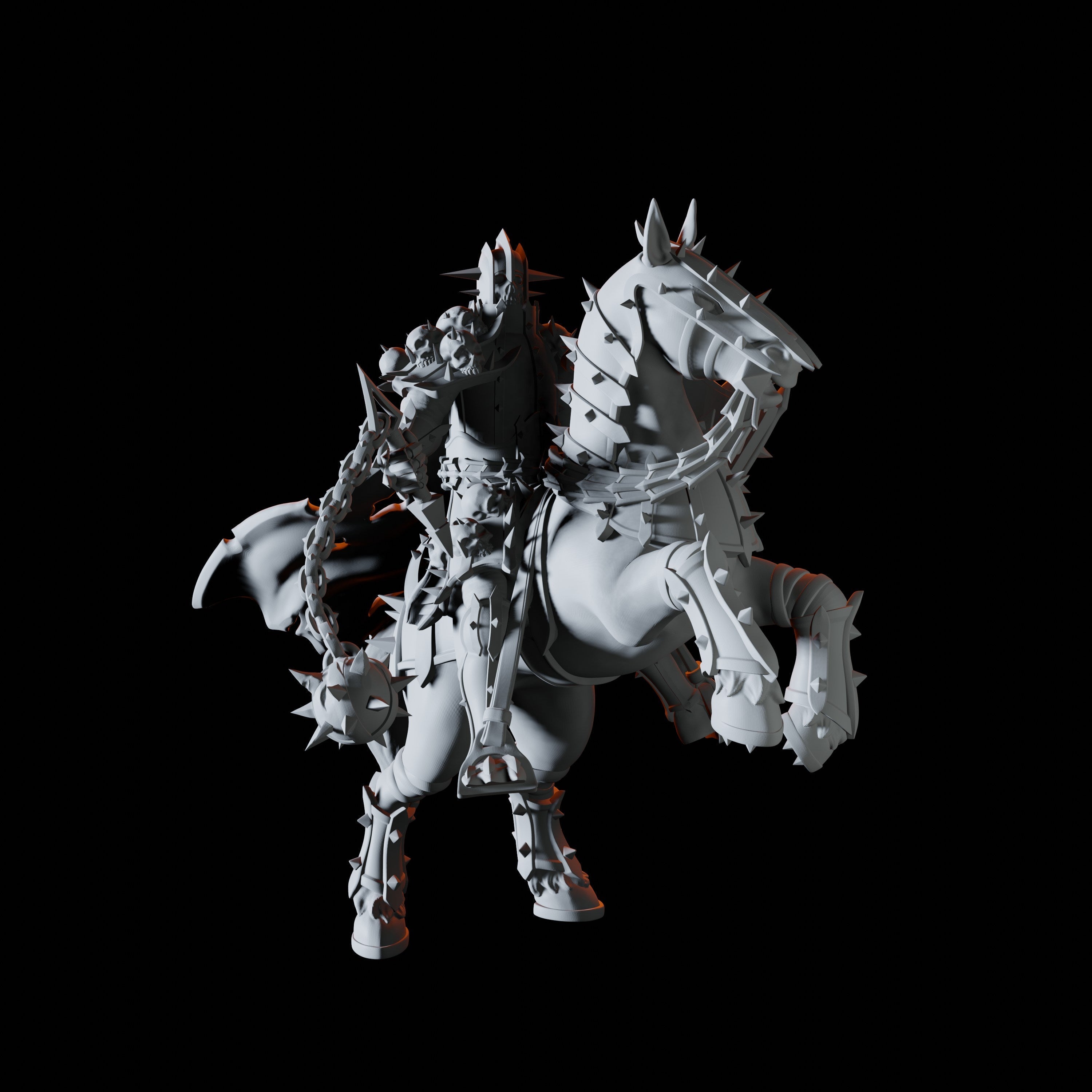 Mounted Death Knight Miniature for Dungeons and Dragons - Myth Forged
