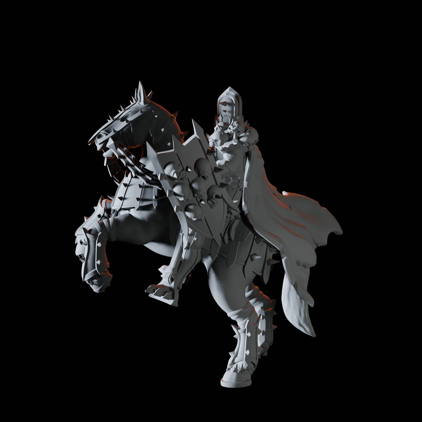 Mounted Death Knight Miniature for Dungeons and Dragons, Pathfinder or other TTRPGs