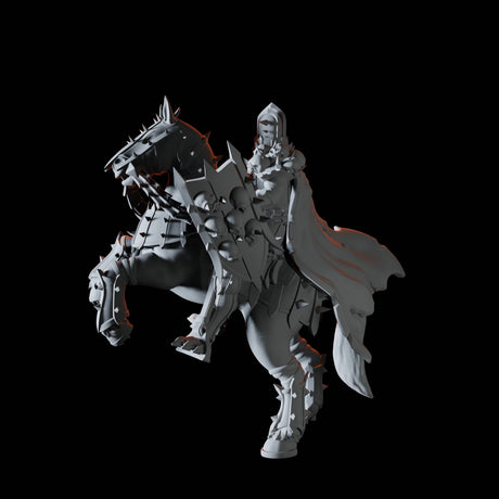 Mounted Death Knight Miniature for Dungeons and Dragons, Pathfinder or other TTRPGs