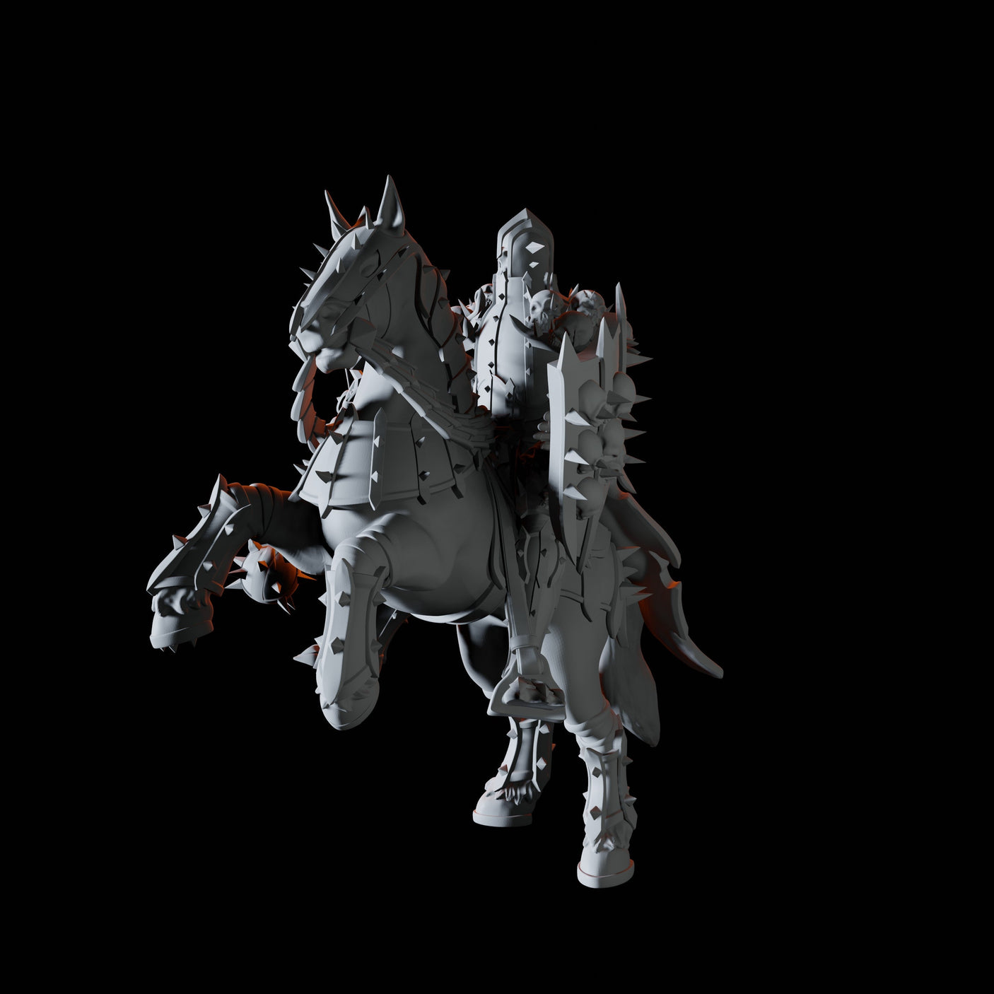 Mounted Death Knight Miniature for Dungeons and Dragons, Pathfinder or other TTRPGs