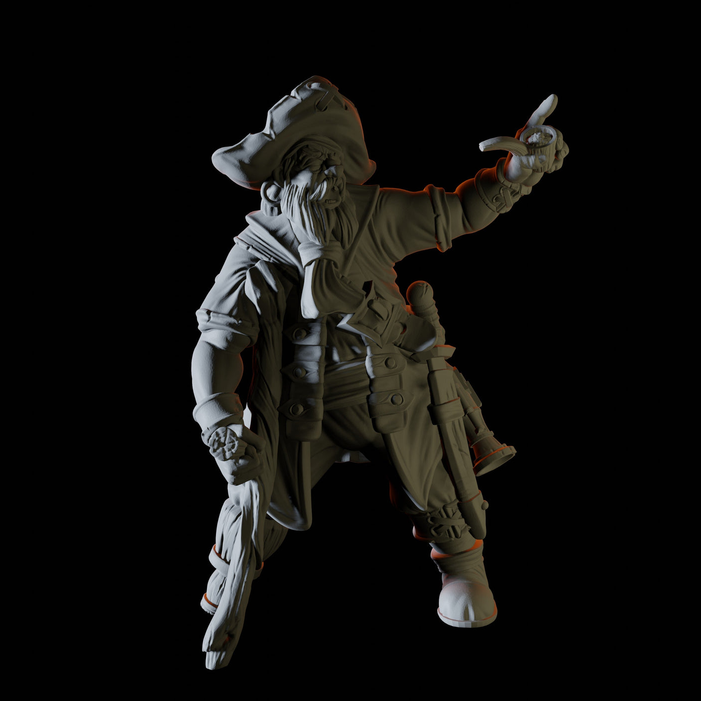Old Pirate Miniature for Dungeons and Dragons, Pathfinder or other TTRPGs