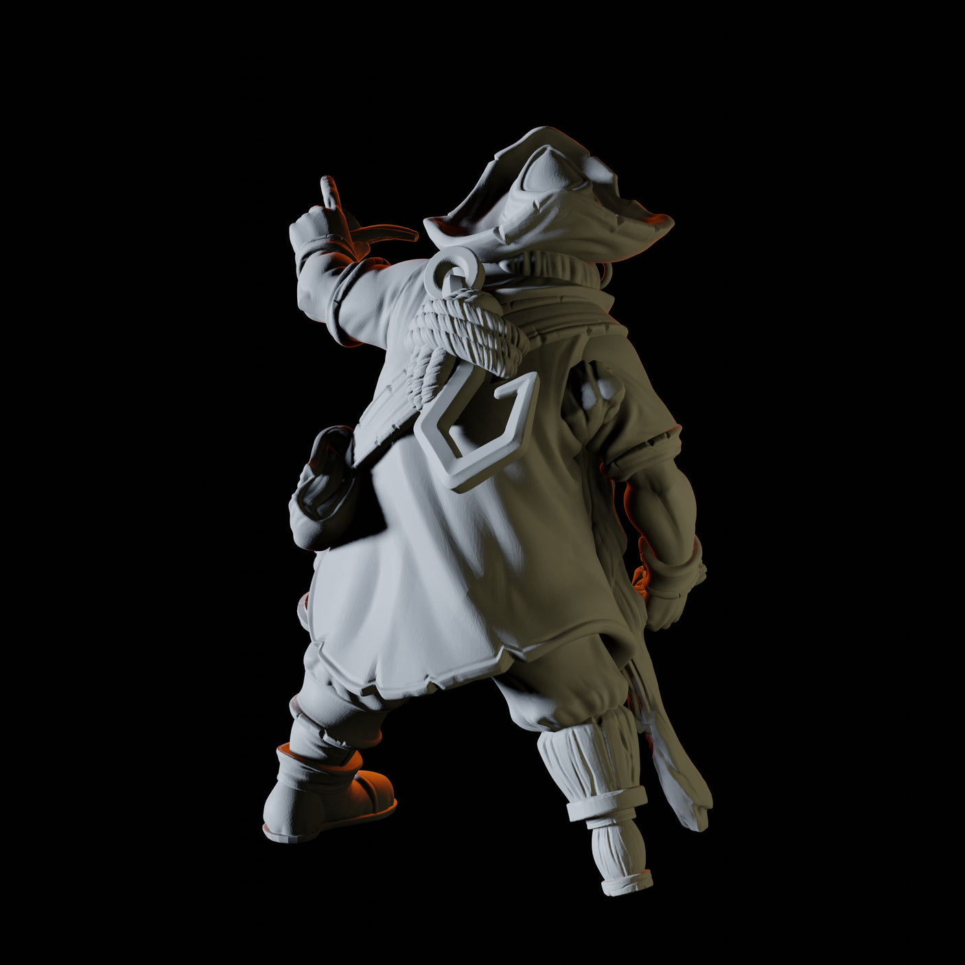 Old Pirate Miniature for Dungeons and Dragons, Pathfinder or other TTRPGs