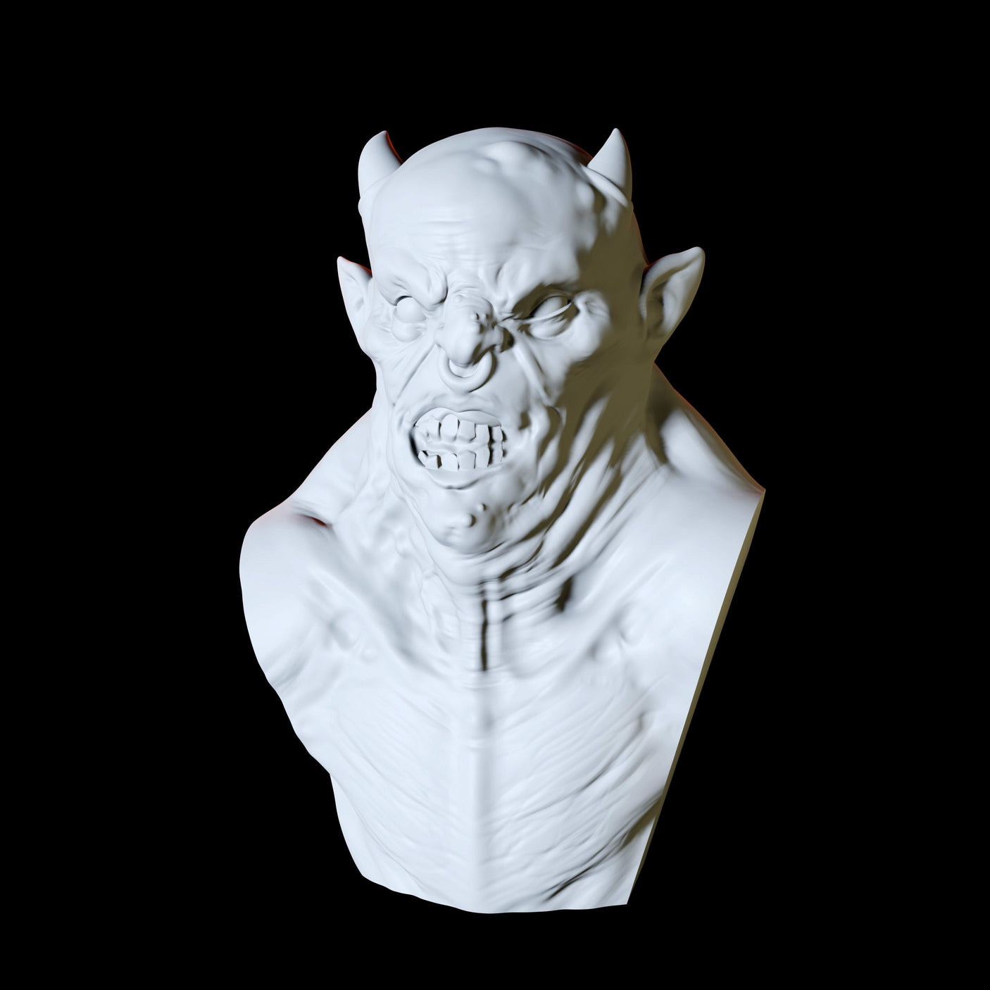 Orc Bust Miniature for Dungeons and Dragons, Pathfinder or other TTRPGs