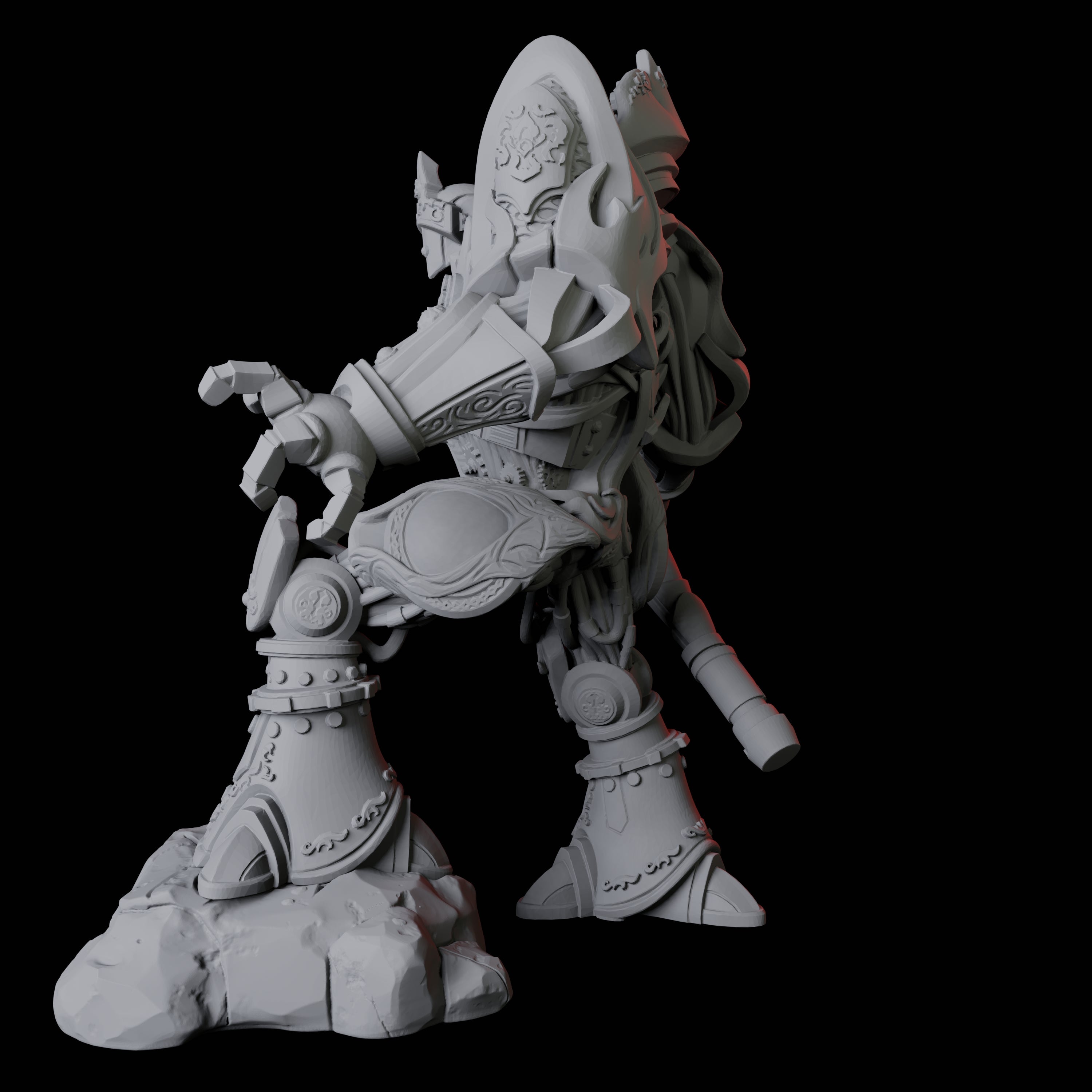 Ornate Warforged Paladin Miniature for Dungeons and Dragons