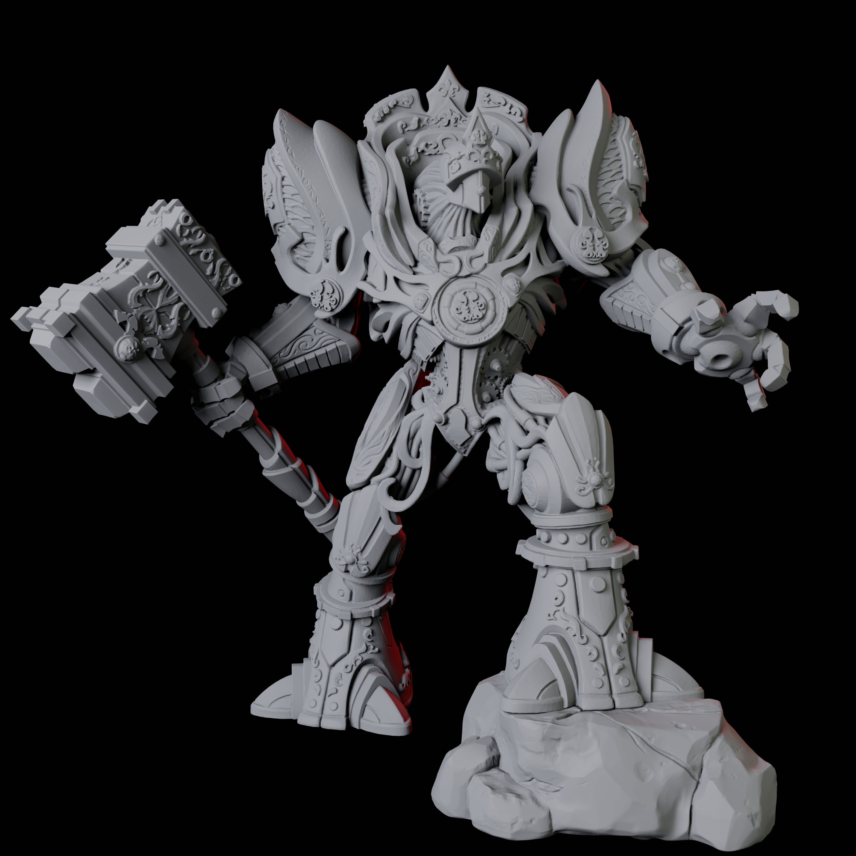 Ornate Warforged Paladin Miniature for Dungeons and Dragons