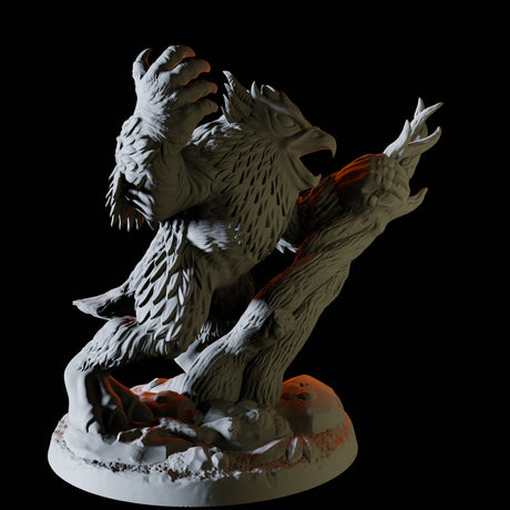 Owlbear on a branch Miniature for Dungeons and Dragons, Pathfinder or other TTRPGs