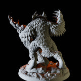 Owlbear on a branch Miniature for Dungeons and Dragons, Pathfinder or other TTRPGs