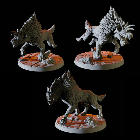 Pack of Hyenas Miniature for Dungeons and Dragons, Pathfinder or other TTRPGs