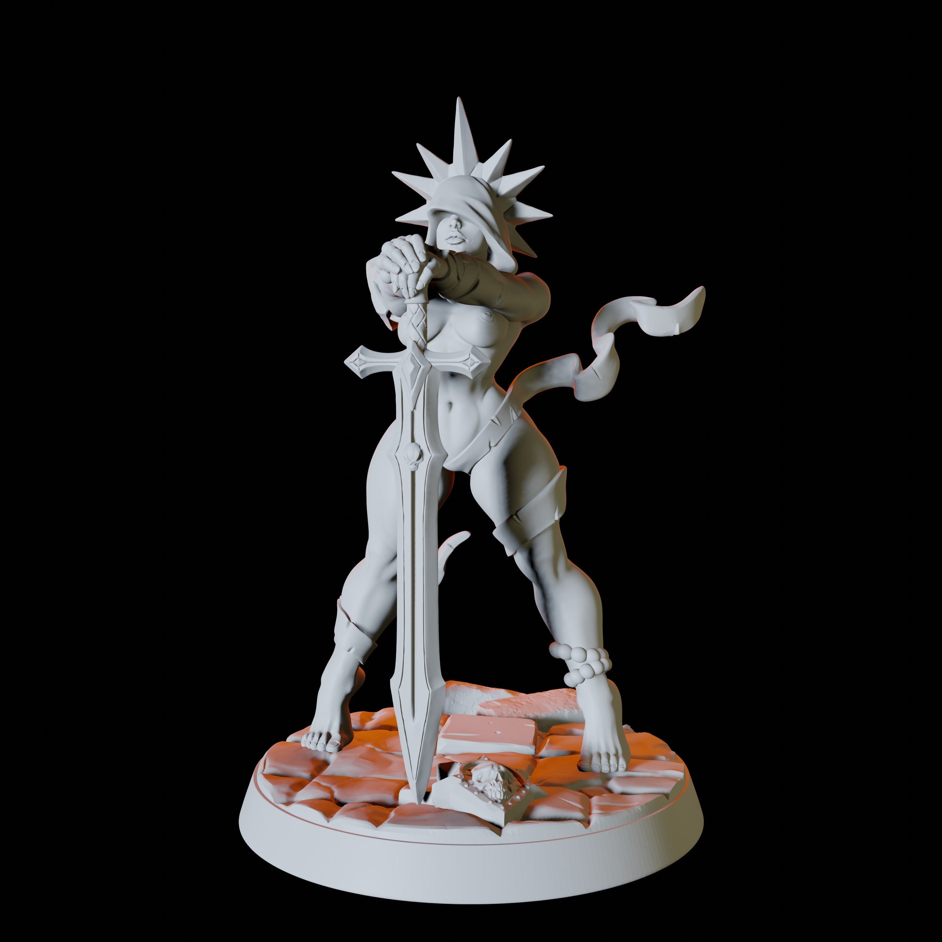 Human Paladin Pinup Miniature for Dungeons and Dragons - Myth Forged