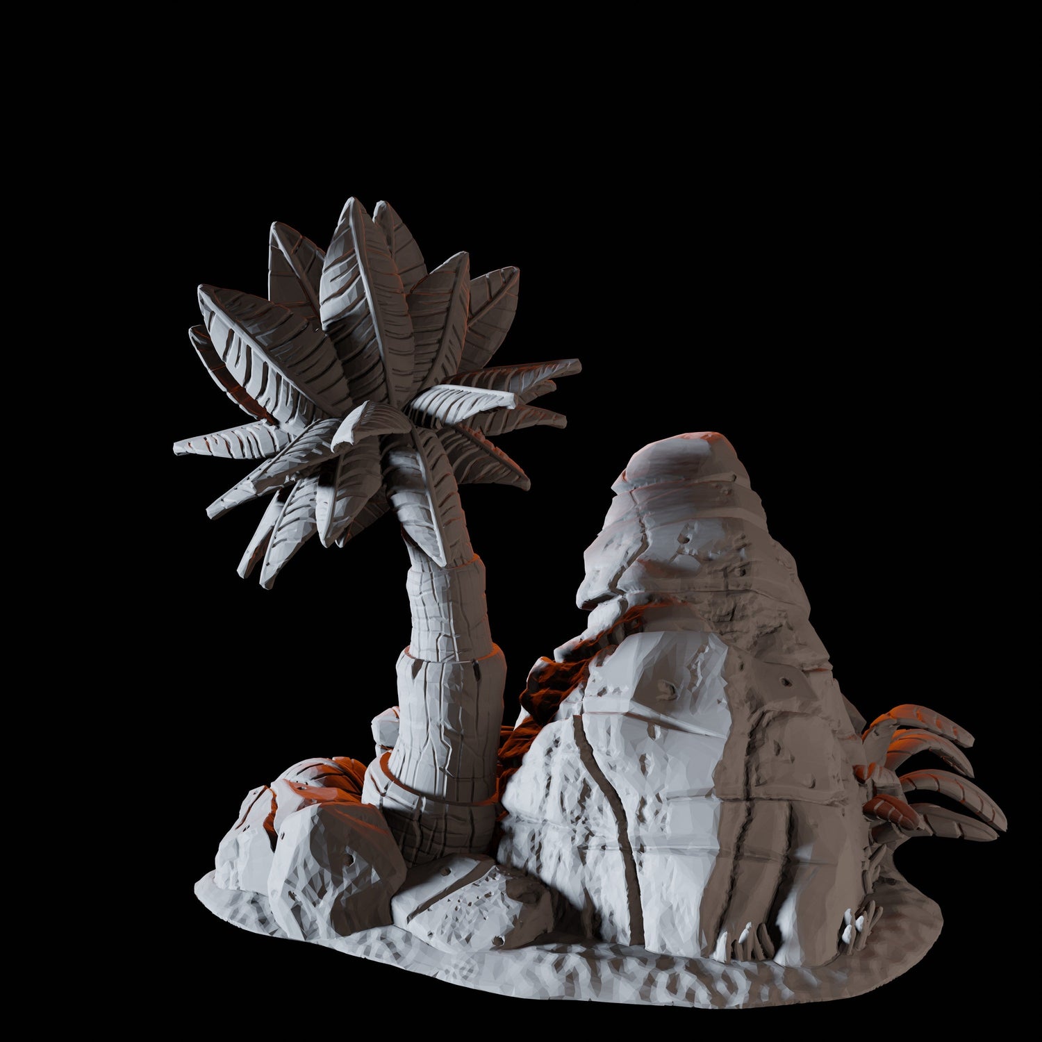 Palm Tree and Anchor Miniature for Dungeons and Dragons, Pathfinder or other TTRPGs