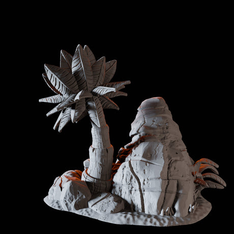 Palm Tree and Anchor Miniature for Dungeons and Dragons, Pathfinder or other TTRPGs