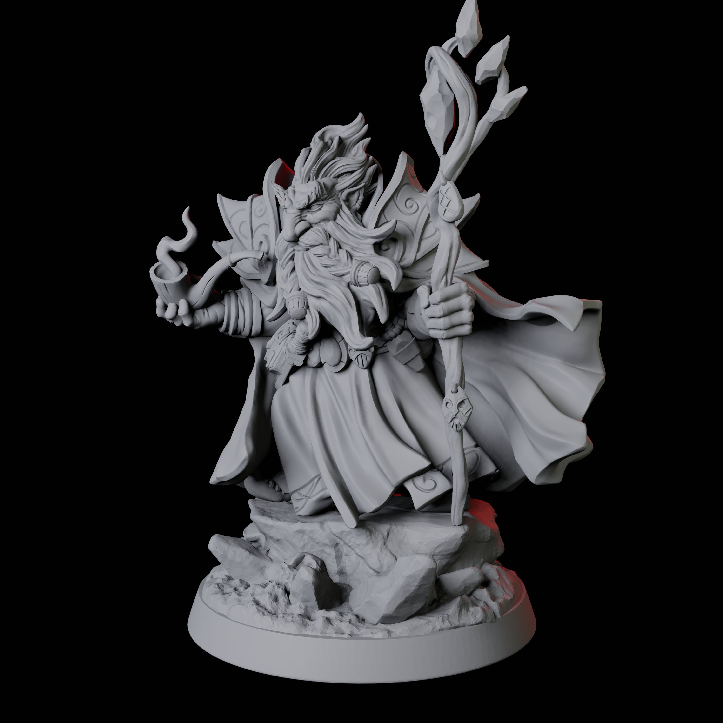 Pipe Smoking Dwarf Wizard Miniature for Dungeons and Dragons, Pathfinder or other TTRPGs