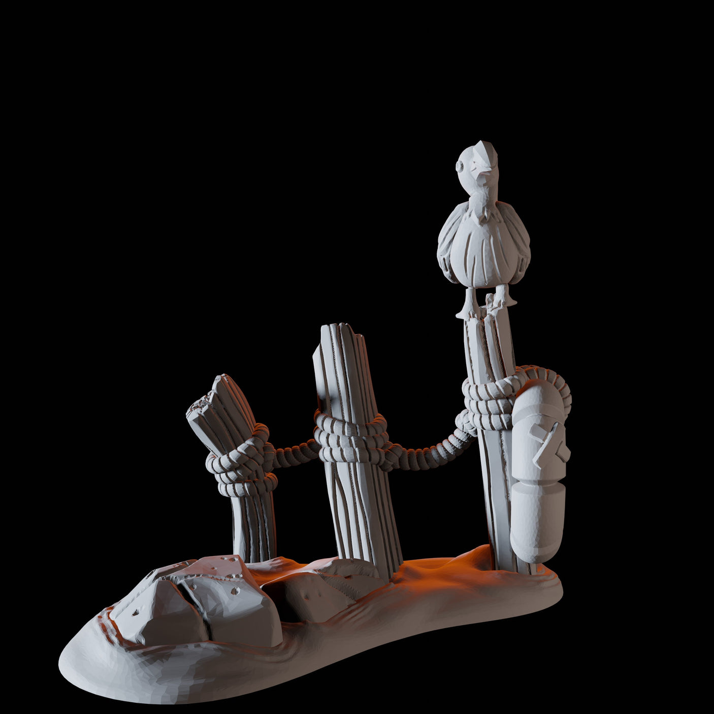 Post and Seagull Miniature for Dungeons and Dragons, Pathfinder or other TTRPGs