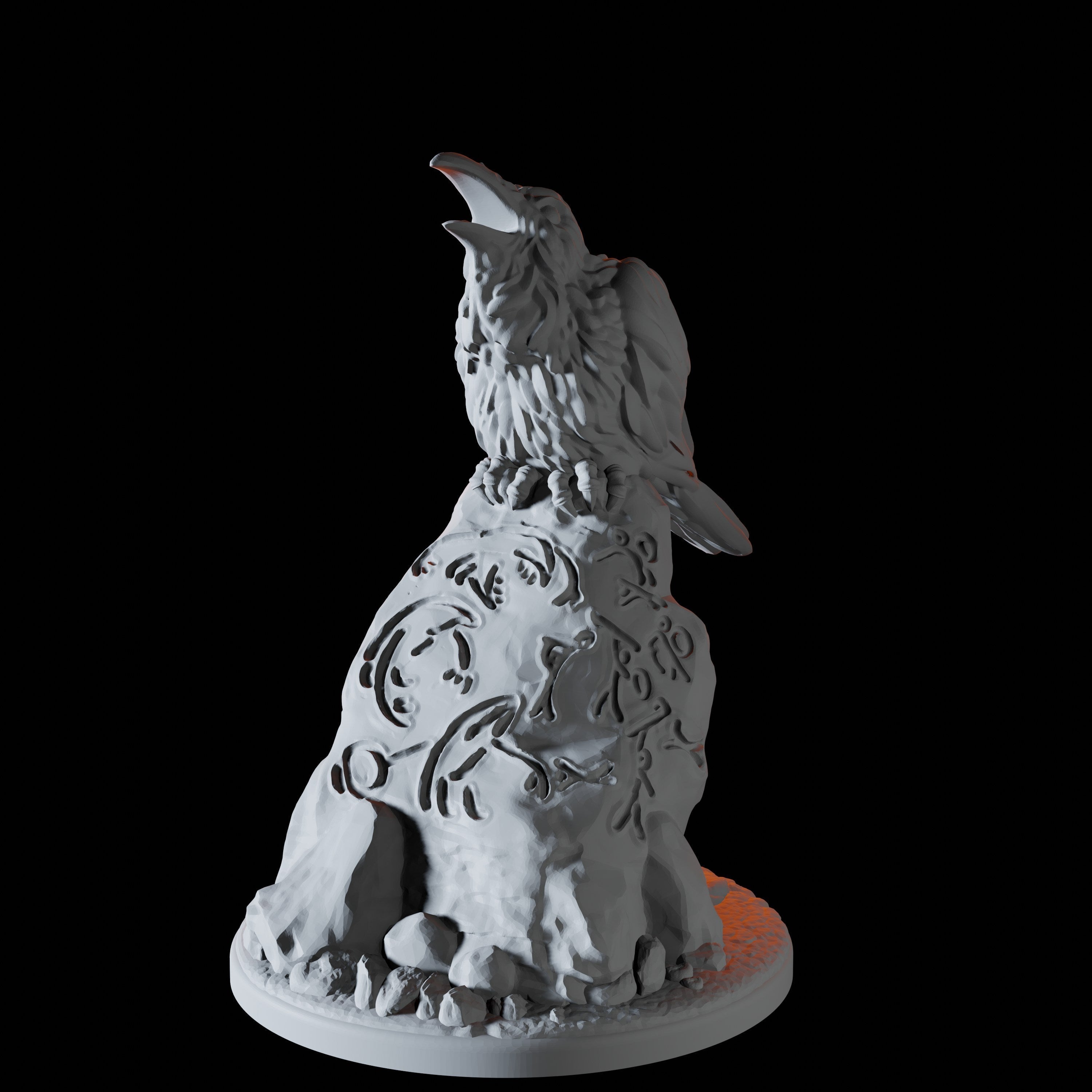 Raven on a Rock - Scatter Terrain Miniature for Dungeons and Dragons - Myth Forged