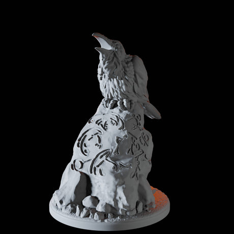 Raven on a Rock Miniature for Dungeons and Dragons, Pathfinder or other TTRPGs
