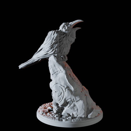 Raven on a Rock Miniature for Dungeons and Dragons, Pathfinder or other TTRPGs