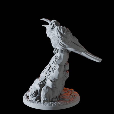 Raven on a Rock Miniature for Dungeons and Dragons, Pathfinder or other TTRPGs
