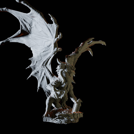 Rearing Red Dragon Miniature for Dungeons and Dragons, Pathfinder or other TTRPGs