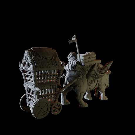 Rhino Caravan Miniature for Dungeons and Dragons, Pathfinder or other TTRPGs