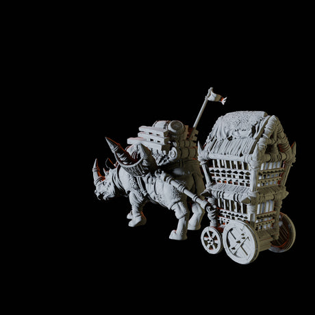 Rhino Caravan Miniature for Dungeons and Dragons, Pathfinder or other TTRPGs