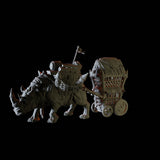 Rhino Caravan Miniature for Dungeons and Dragons, Pathfinder or other TTRPGs