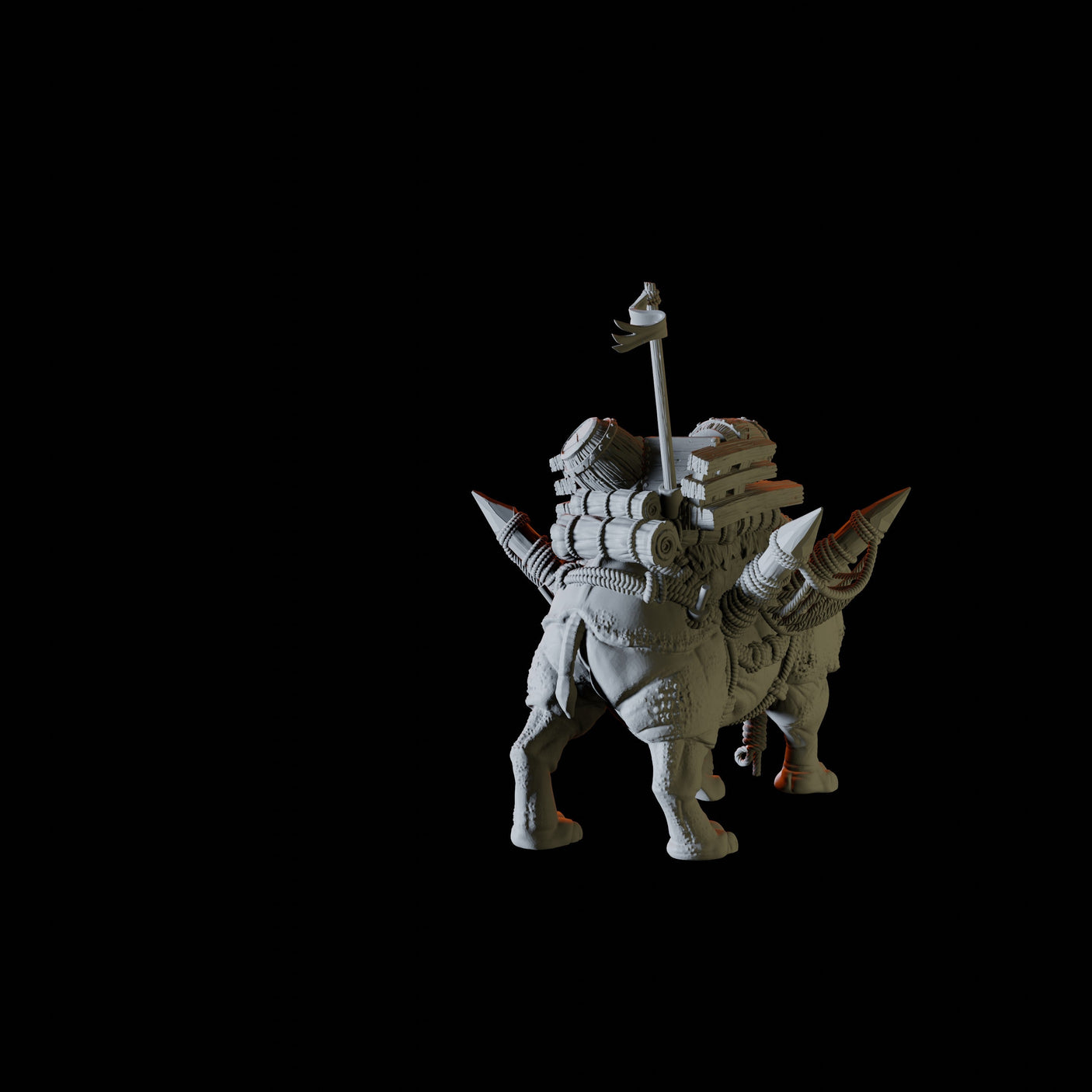 Rhino Caravan Miniature for Dungeons and Dragons, Pathfinder or other TTRPGs