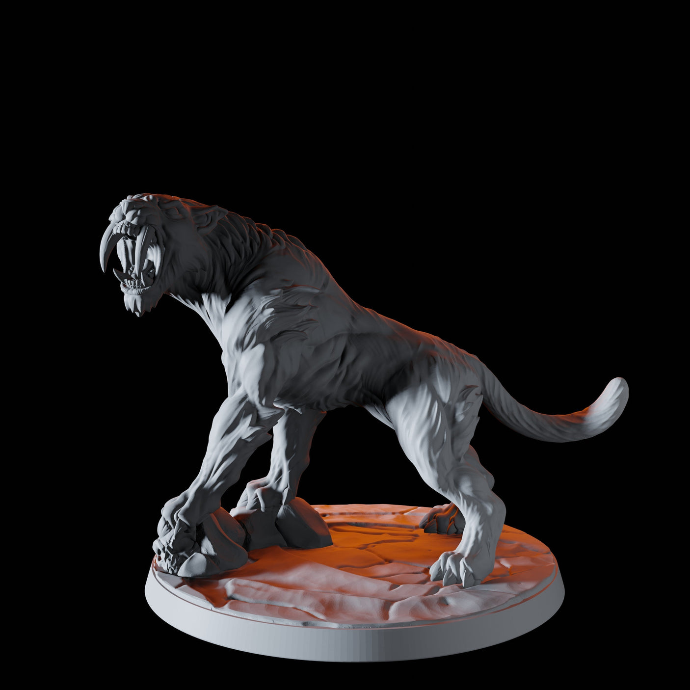 Sabre-Toothed Tiger A Miniature for Dungeons and Dragons, Pathfinder or other TTRPGs