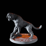 Sabre-Toothed Tiger A Miniature for Dungeons and Dragons, Pathfinder or other TTRPGs